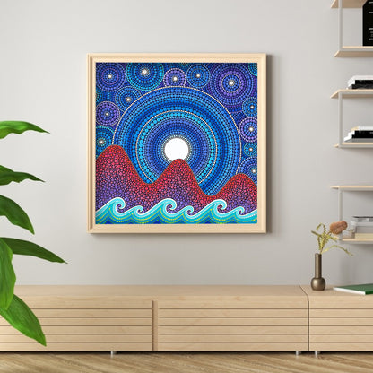 Blue Disc - Special Shaped Drill Diamond Painting 30*30CM