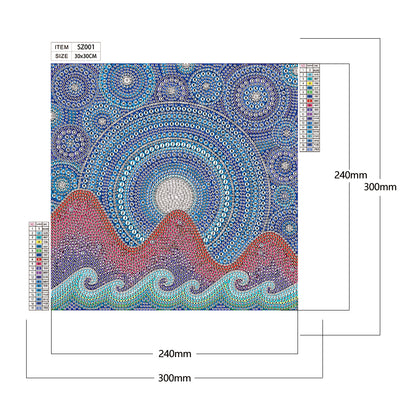 Blue Disc - Special Shaped Drill Diamond Painting 30*30CM