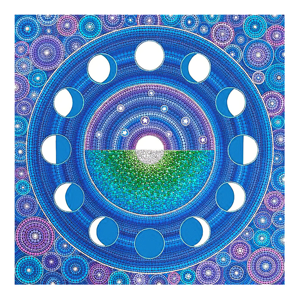 Blue Disc - Special Shaped Drill Diamond Painting 30*30CM