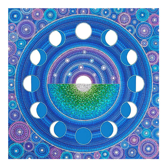 Blue Disc - Special Shaped Drill Diamond Painting 30*30CM