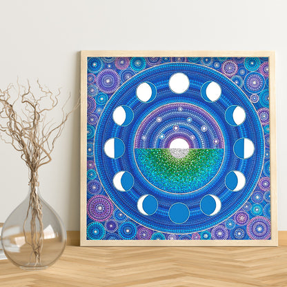 Blue Disc - Special Shaped Drill Diamond Painting 30*30CM