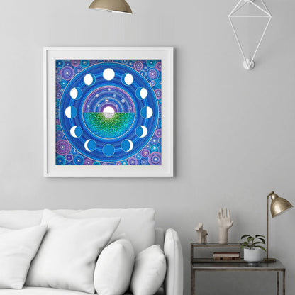 Blue Disc - Special Shaped Drill Diamond Painting 30*30CM