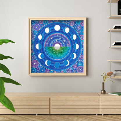 Blue Disc - Special Shaped Drill Diamond Painting 30*30CM