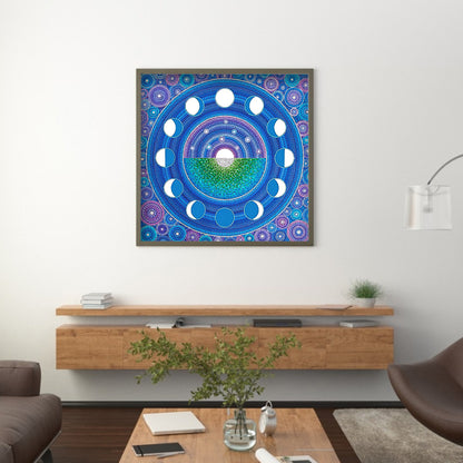 Blue Disc - Special Shaped Drill Diamond Painting 30*30CM