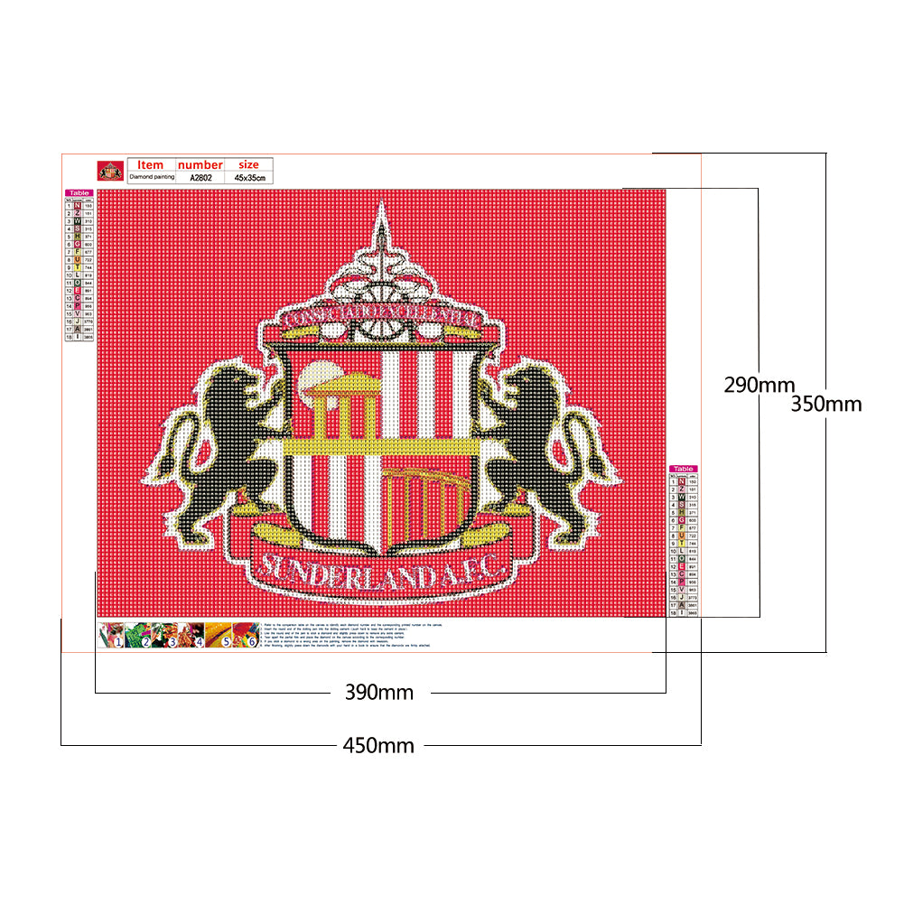 Sunderland Logo - Full Round Drill Diamond Painting 45*35CM