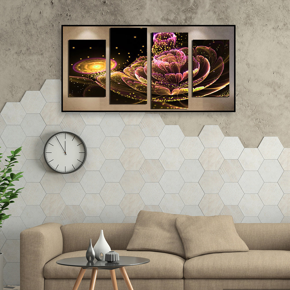 Glowing Flower - Full Round Drill Diamond Painting 80*40CM