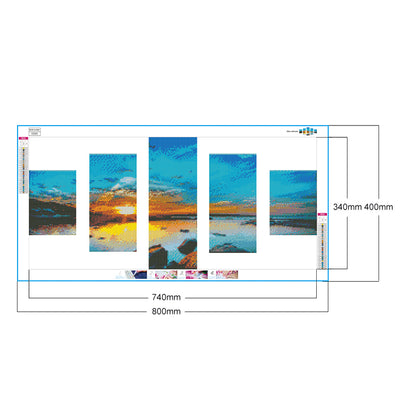 Seaside View - Full Round Drill Diamond Painting 80*40CM