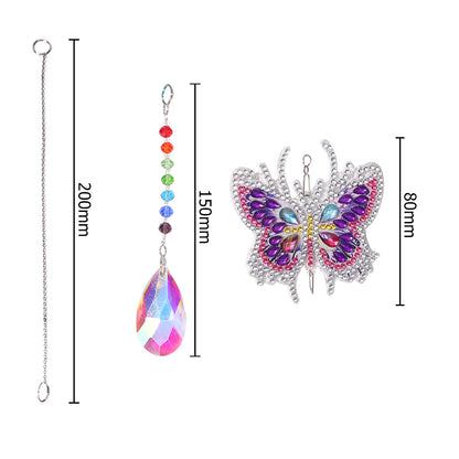 Crystal Diamond Angel Tears Catching Light Wind Chimes Hanging Garden Decor