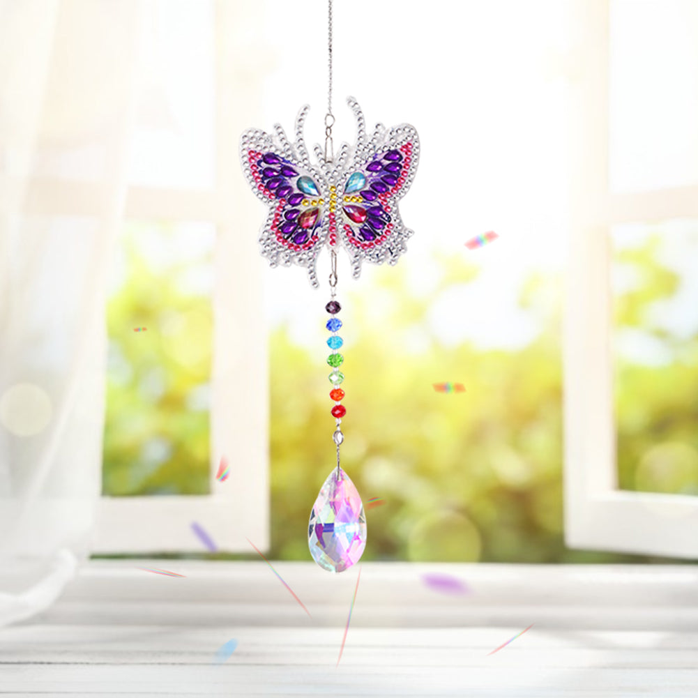 Crystal Diamond Angel Tears Catching Light Wind Chimes Hanging Garden Decor