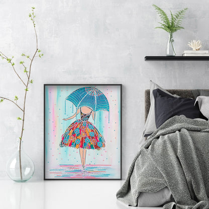 Umbrella Girl - Special Shaped Drill Diamond Painting 30*40CM