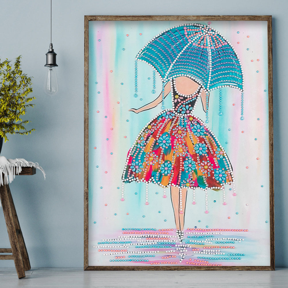 Umbrella Girl - Special Shaped Drill Diamond Painting 30*40CM