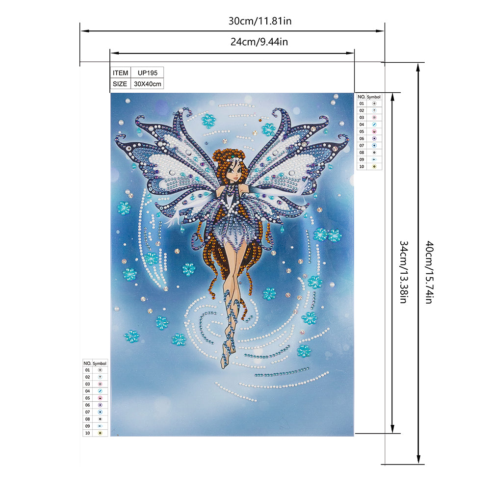 Winged Fairy - Special Shaped Drill Diamond Painting 30*40CM