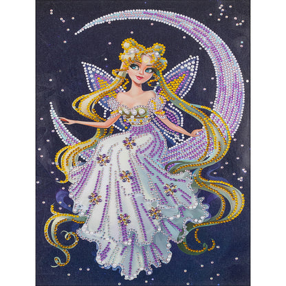 Moon Fairy - Special Shaped Drill Diamond Painting 30*40CM