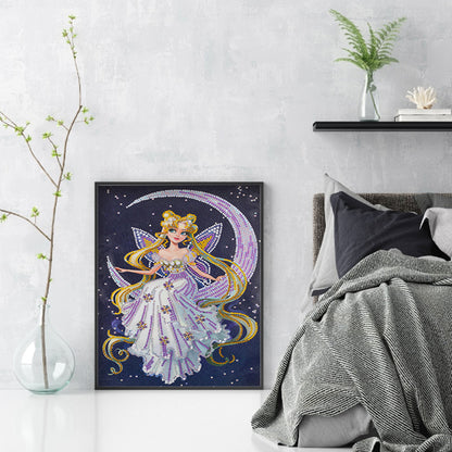 Moon Fairy - Special Shaped Drill Diamond Painting 30*40CM