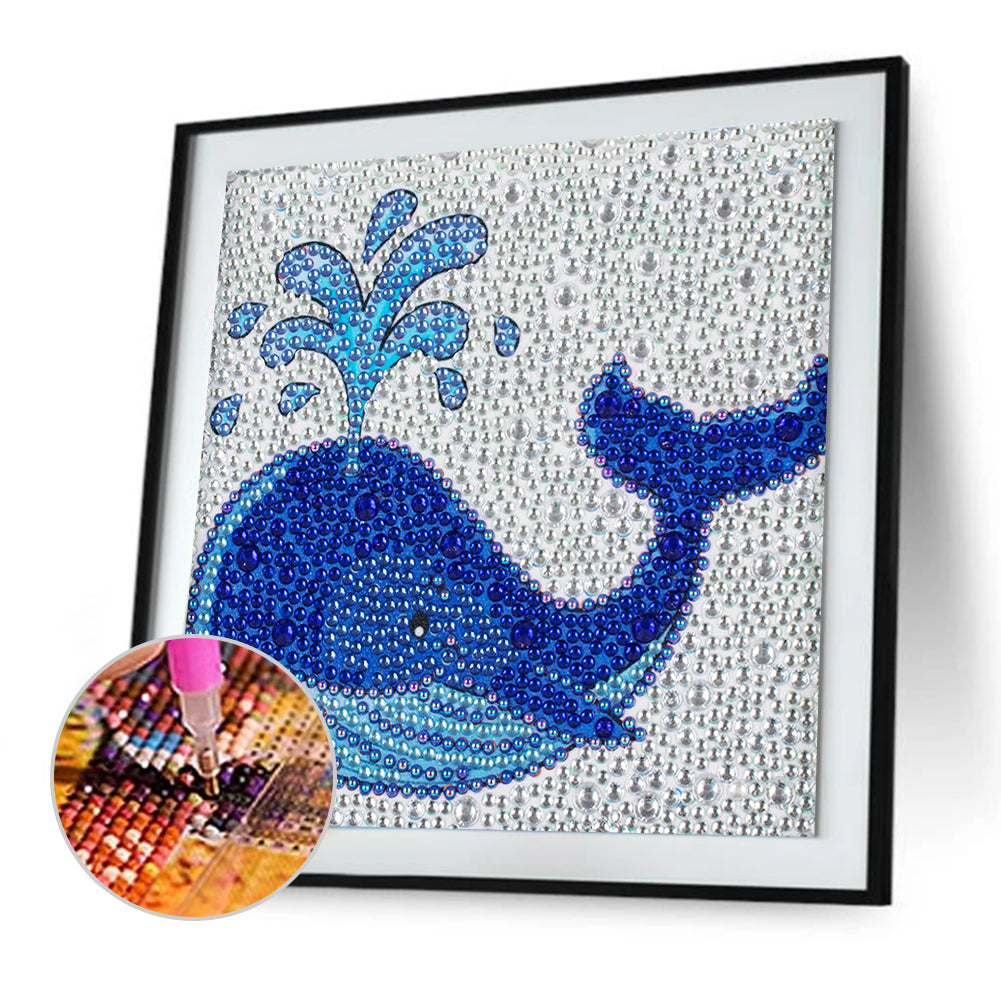 Cartoon Whale - Special Shaped Drill Diamond Painting 18*18CM