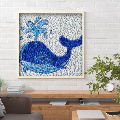 Cartoon Whale - Special Shaped Drill Diamond Painting 18*18CM