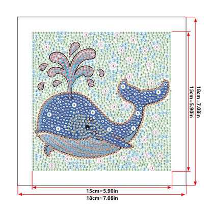 Cartoon Whale - Special Shaped Drill Diamond Painting 18*18CM