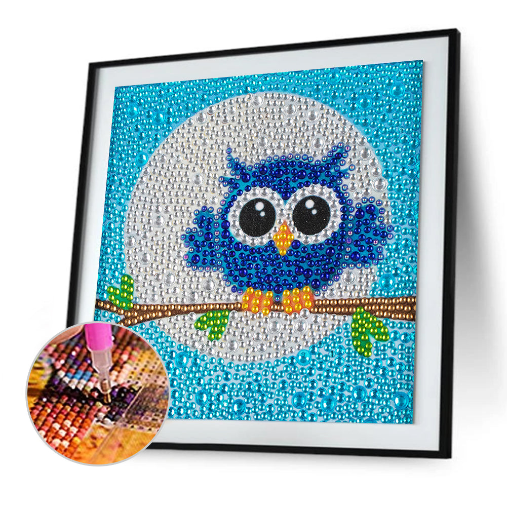 Cartoon Owl - Special Shaped Drill Diamond Painting 18*18CM