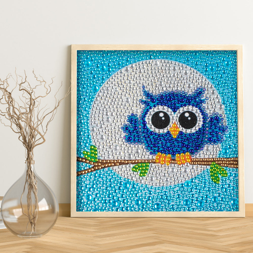 Cartoon Owl - Special Shaped Drill Diamond Painting 18*18CM