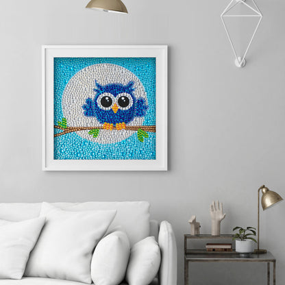 Cartoon Owl - Special Shaped Drill Diamond Painting 18*18CM