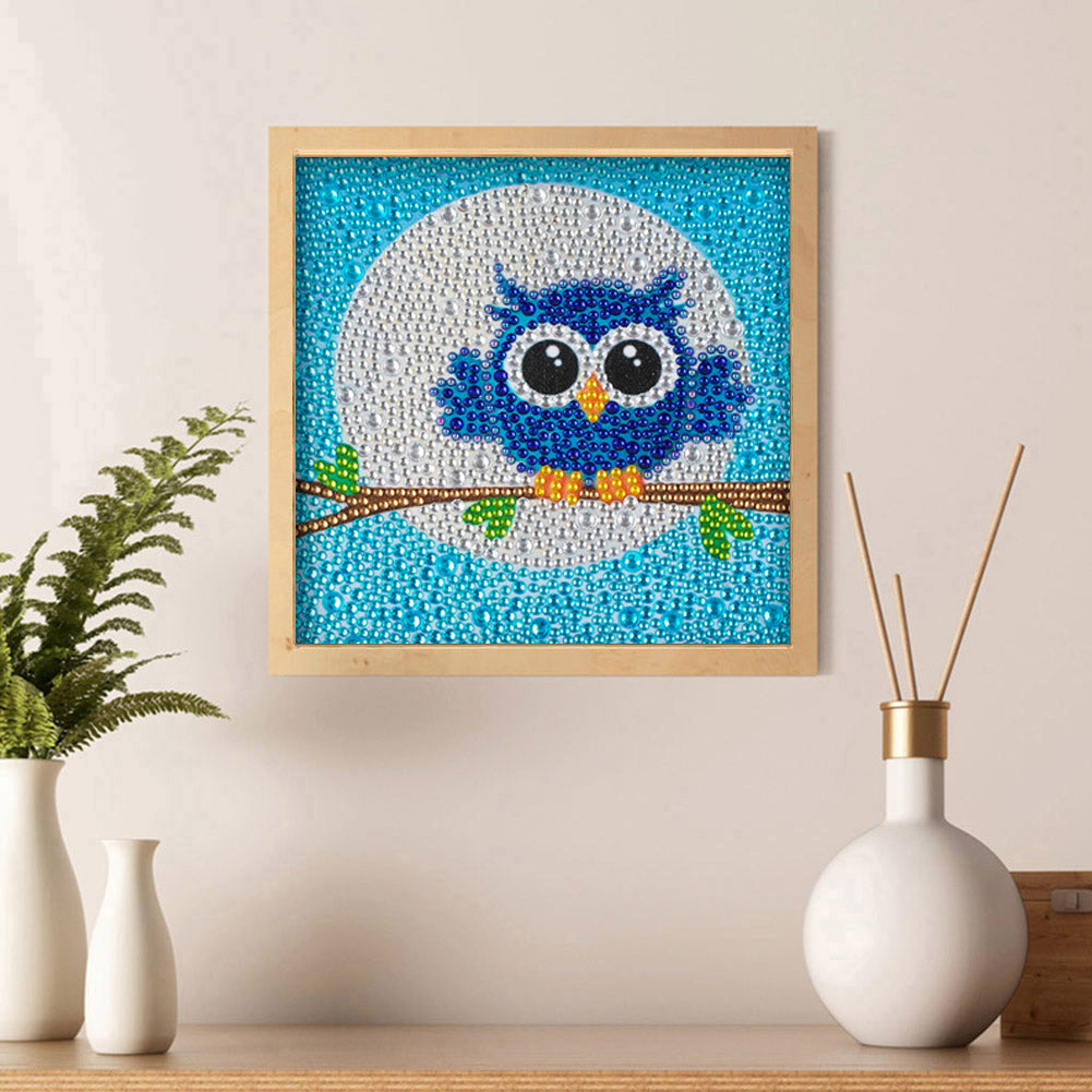 Cartoon Owl - Special Shaped Drill Diamond Painting 18*18CM