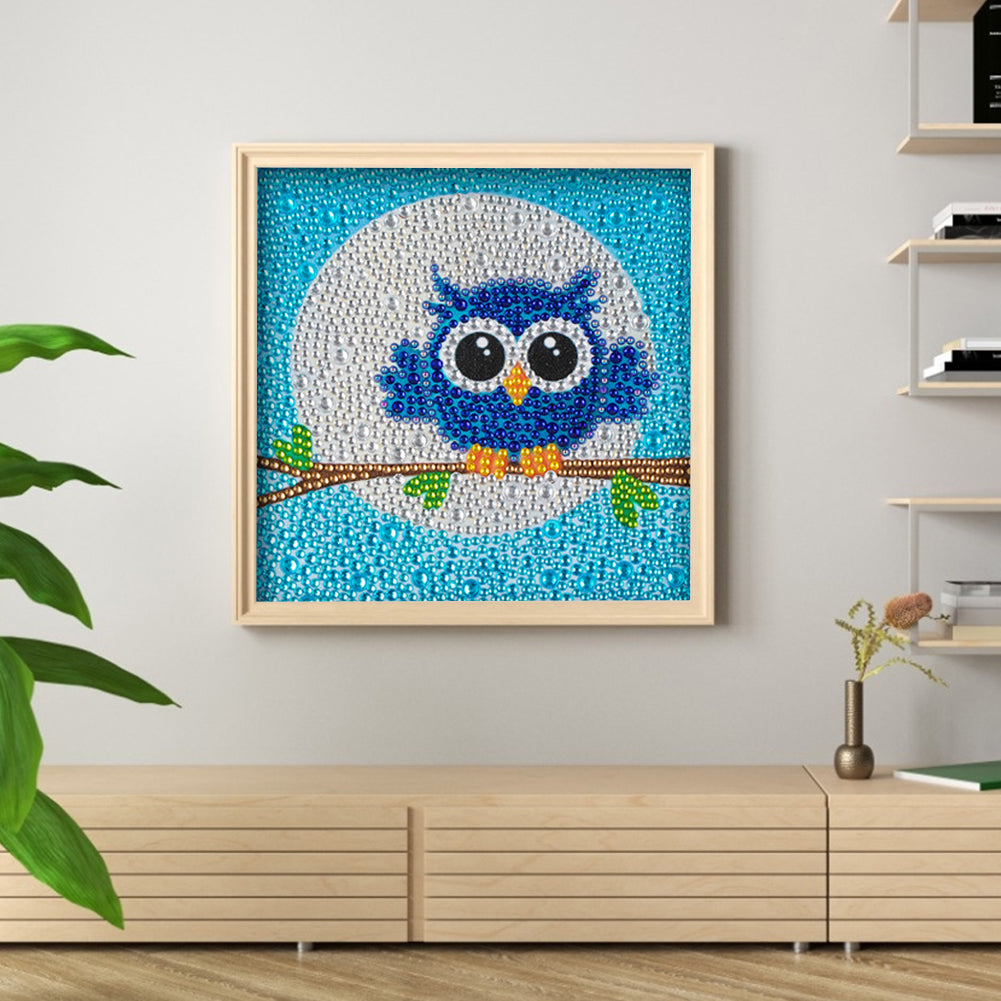 Cartoon Owl - Special Shaped Drill Diamond Painting 18*18CM