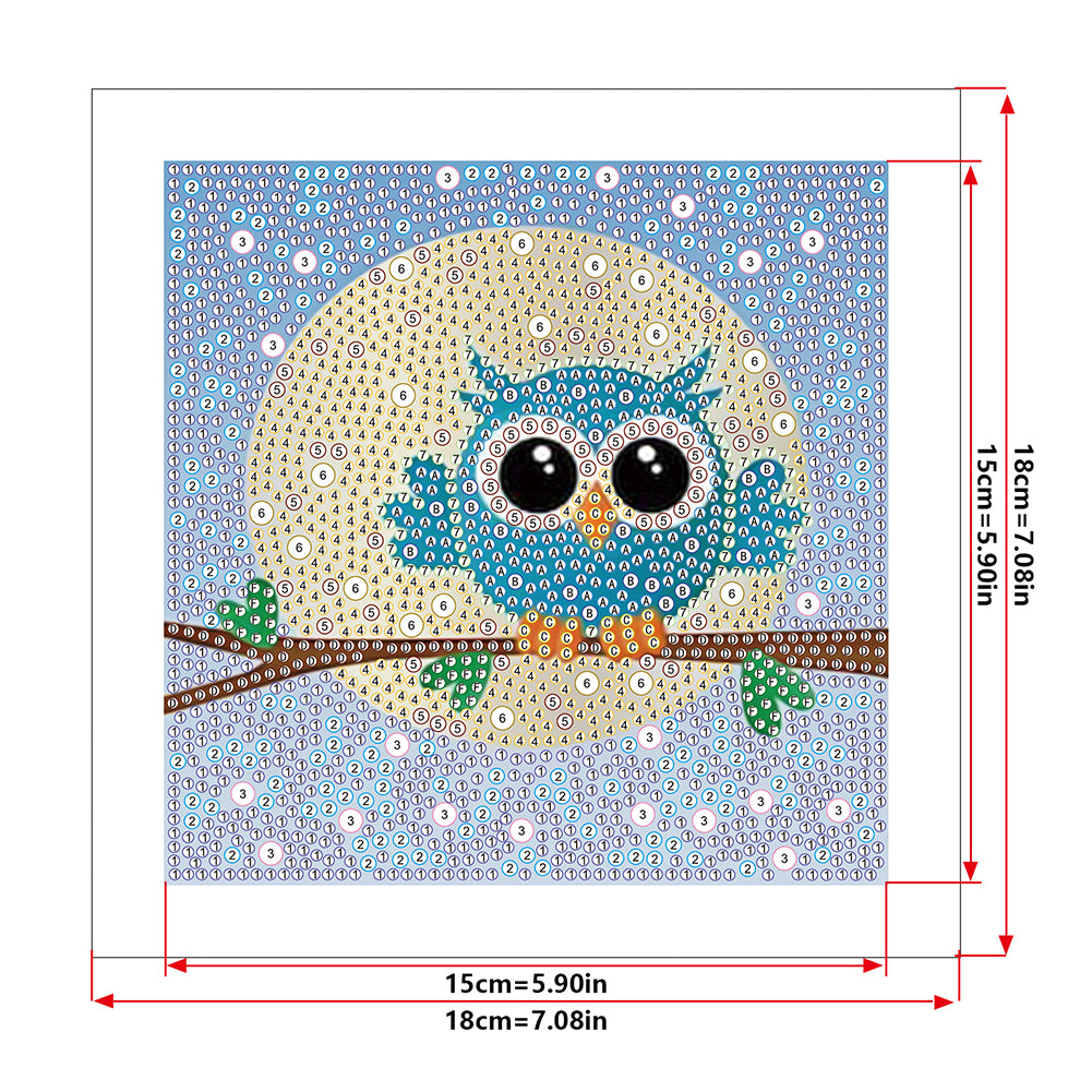 Cartoon Owl - Special Shaped Drill Diamond Painting 18*18CM