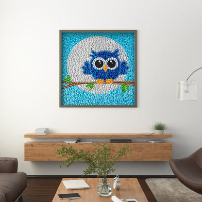 Cartoon Owl - Special Shaped Drill Diamond Painting 18*18CM