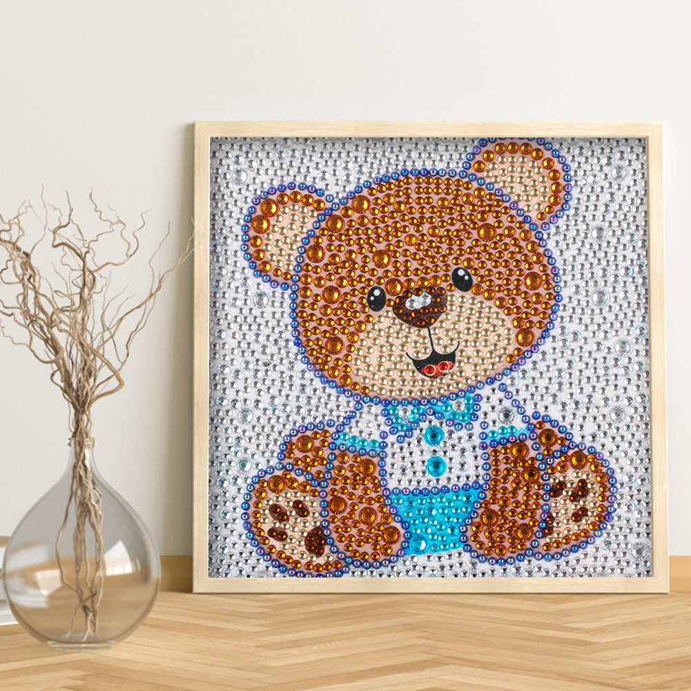 Cartoon Bear - Special Shaped Drill Diamond Painting 18*18CM