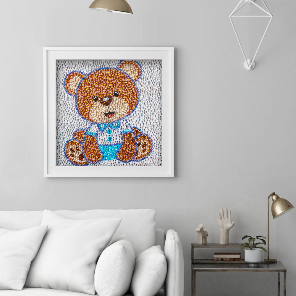 Cartoon Bear - Special Shaped Drill Diamond Painting 18*18CM