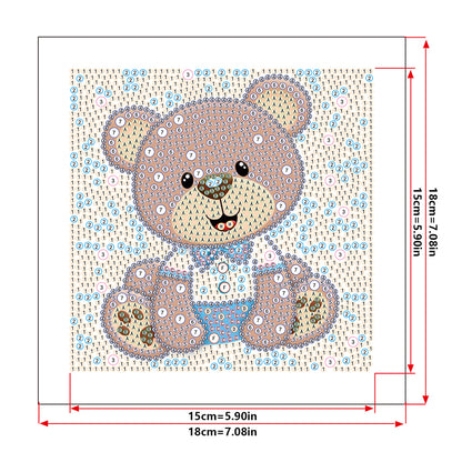 Cartoon Bear - Special Shaped Drill Diamond Painting 18*18CM