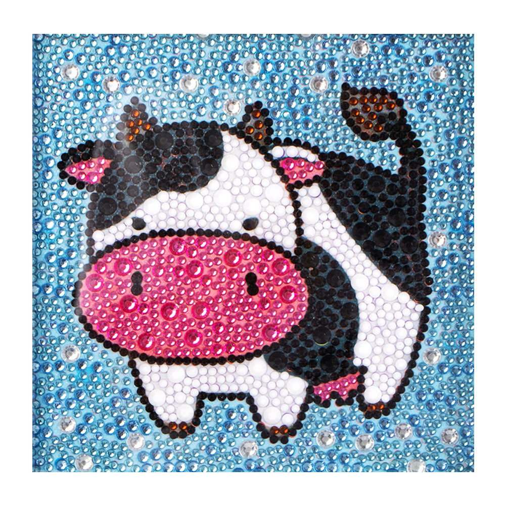 Cartoon Cow - Special Shaped Drill Diamond Painting 18*18CM