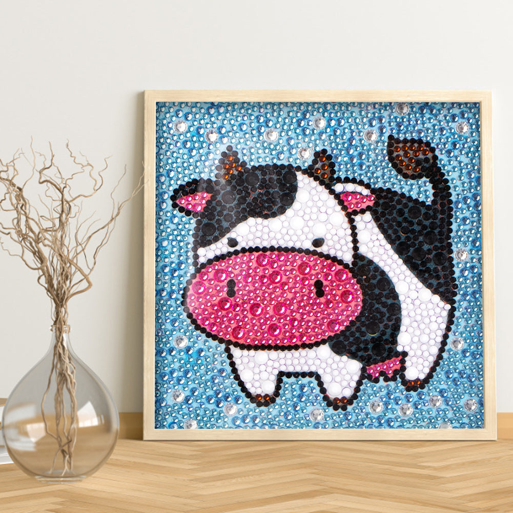 Cartoon Cow - Special Shaped Drill Diamond Painting 18*18CM