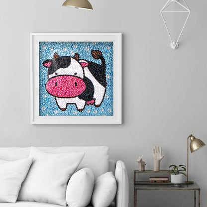 Cartoon Cow - Special Shaped Drill Diamond Painting 18*18CM