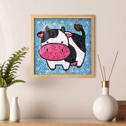 Cartoon Cow - Special Shaped Drill Diamond Painting 18*18CM