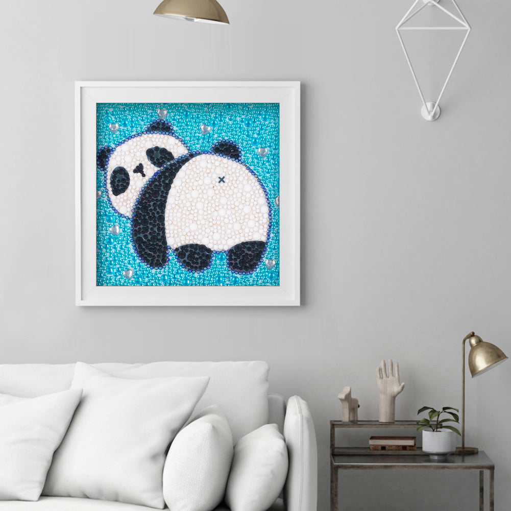 Cartoon Panda - Special Shaped Drill Diamond Painting 18*18CM