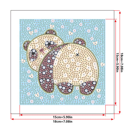 Cartoon Panda - Special Shaped Drill Diamond Painting 18*18CM