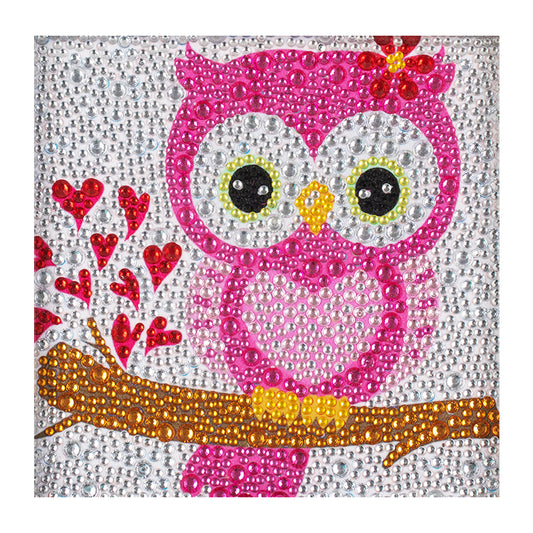 Cartoon Owl - Special Shaped Drill Diamond Painting 18*18CM