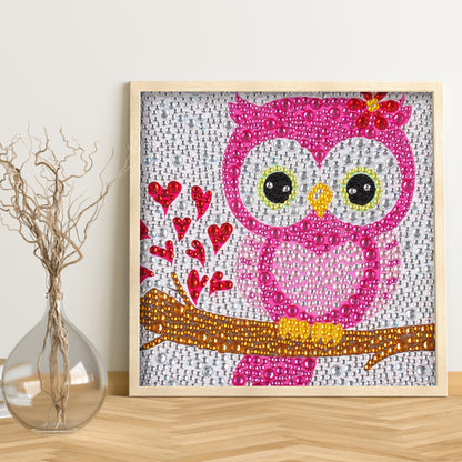 Cartoon Owl - Special Shaped Drill Diamond Painting 18*18CM