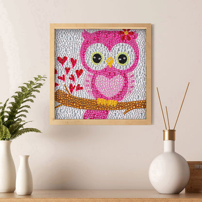 Cartoon Owl - Special Shaped Drill Diamond Painting 18*18CM