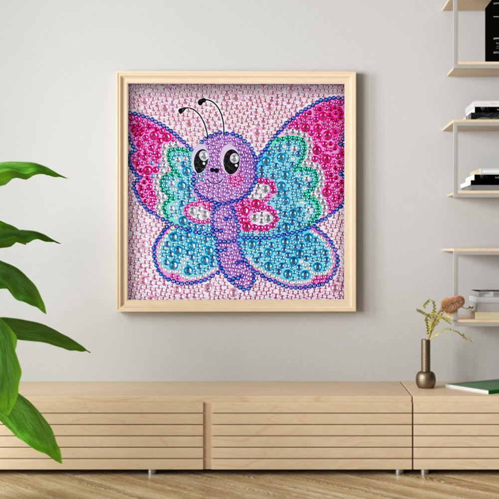 Cartoon Butterfly - Special Shaped Drill Diamond Painting 18*18CM