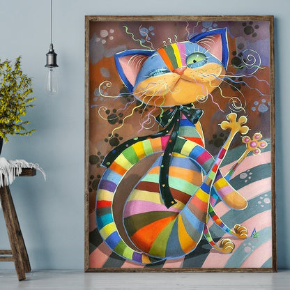 Cat - Full Round Drill Diamond Painting 30*40CM