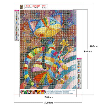 Cat - Full Round Drill Diamond Painting 30*40CM