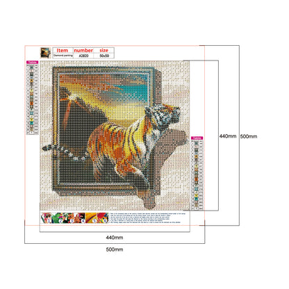 Tiger - Full Round Drill Diamond Painting 50*50CM