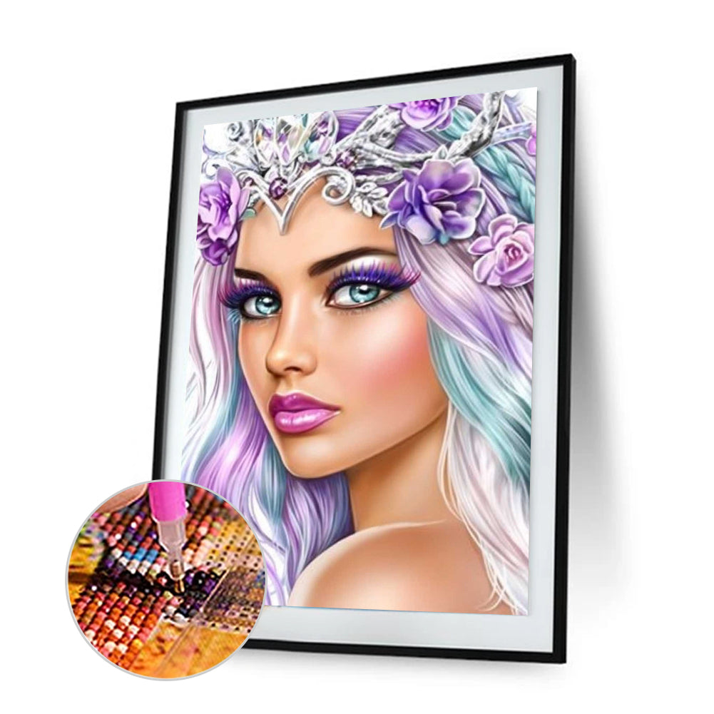 Purple Beauty - Full Round Drill Diamond Painting 40*50CM