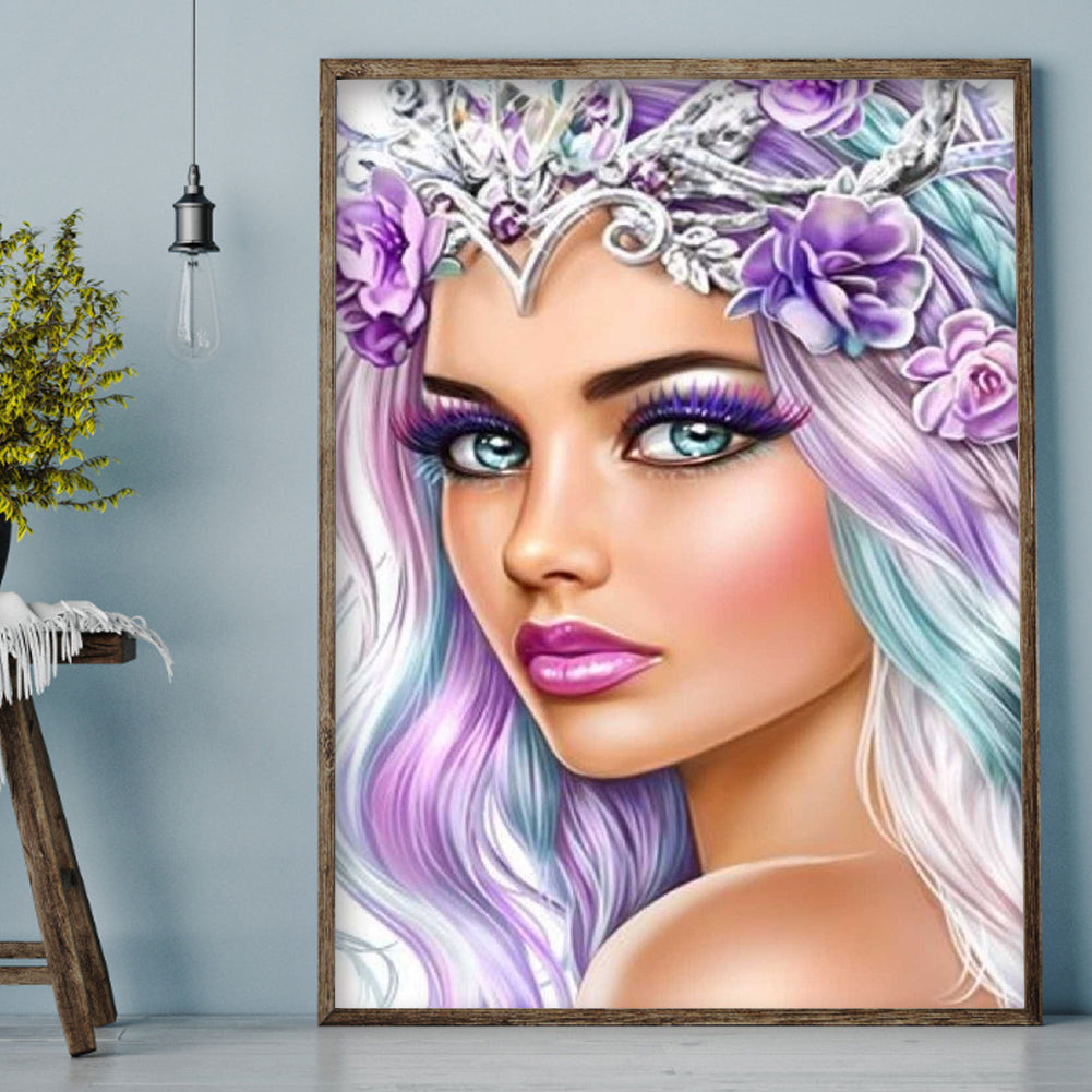 Purple Beauty - Full Round Drill Diamond Painting 40*50CM