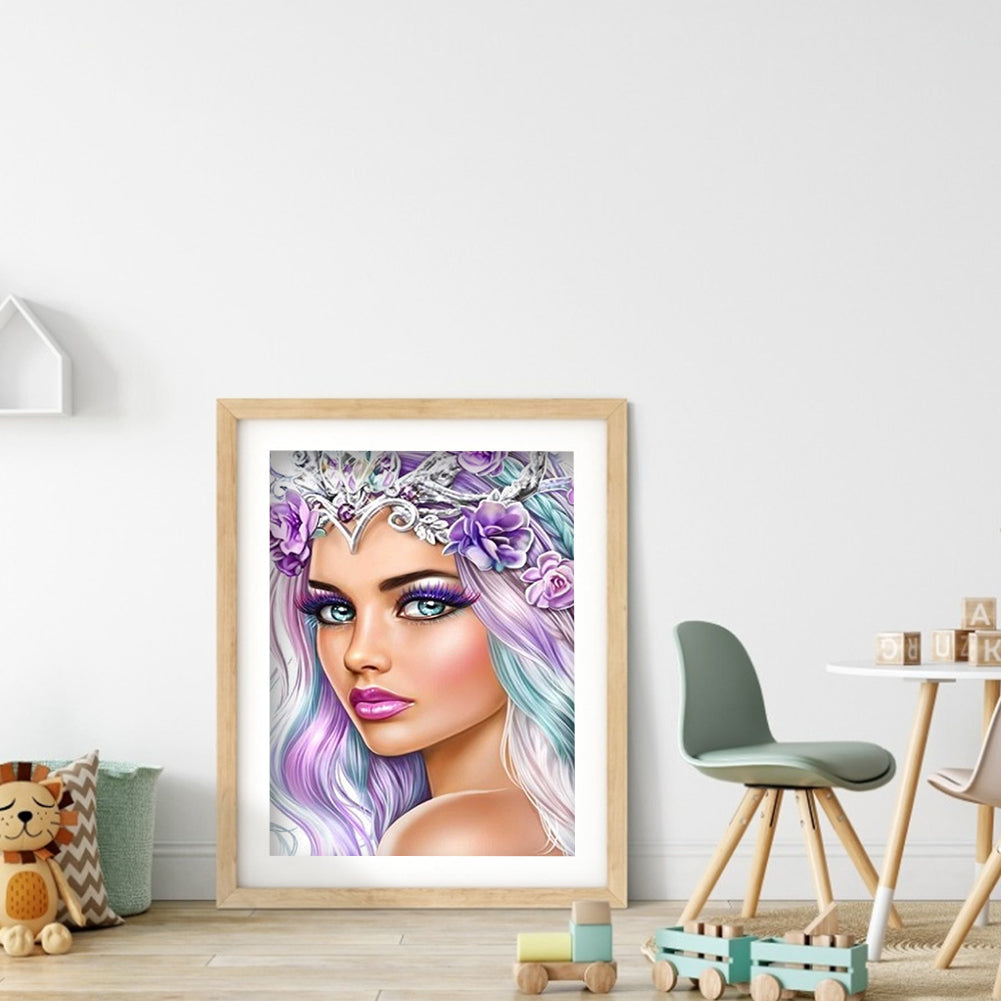 Purple Beauty - Full Round Drill Diamond Painting 40*50CM