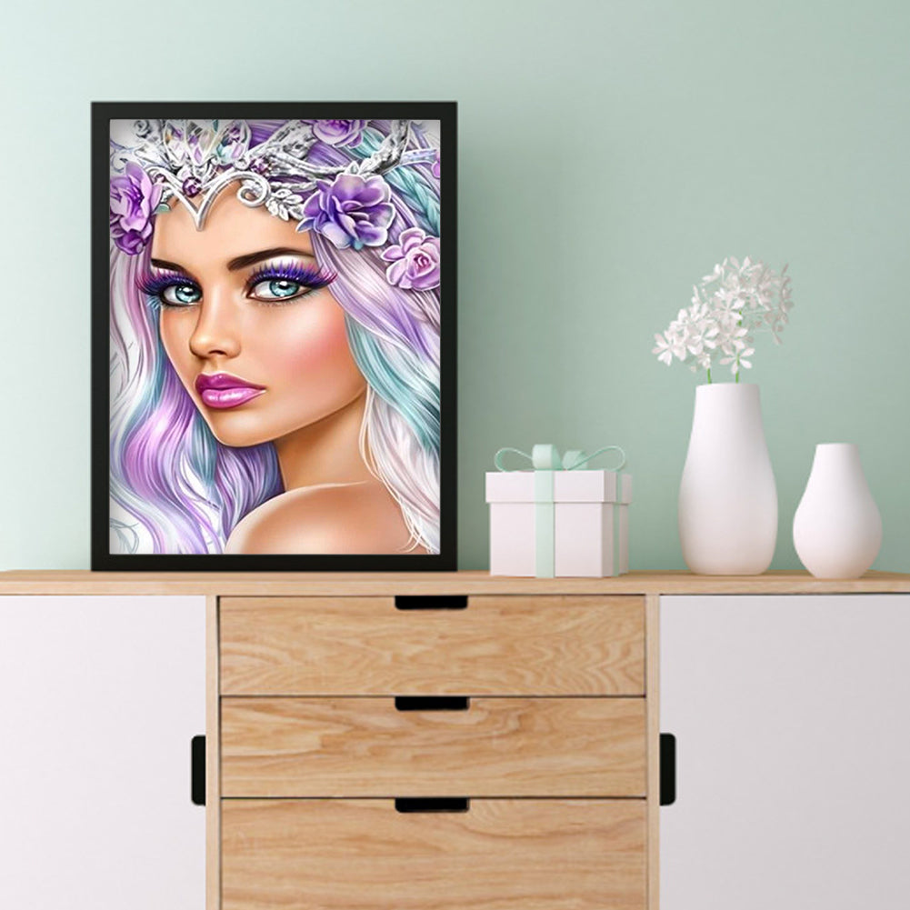 Purple Beauty - Full Round Drill Diamond Painting 40*50CM