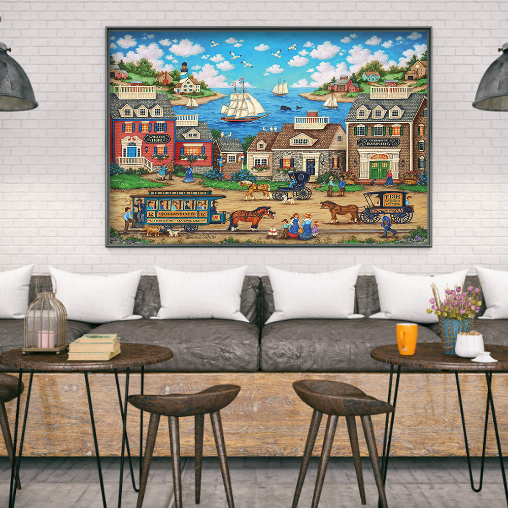 House Street - Full Round Drill Diamond Painting 50*40CM
