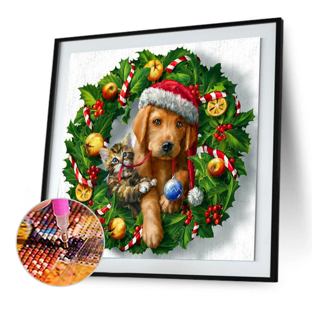 Garland Dog - Full Square Drill Diamond Painting 40*40CM